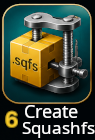 Use mksquashfs and set compression to create a compressed filesysem.squashfs file.